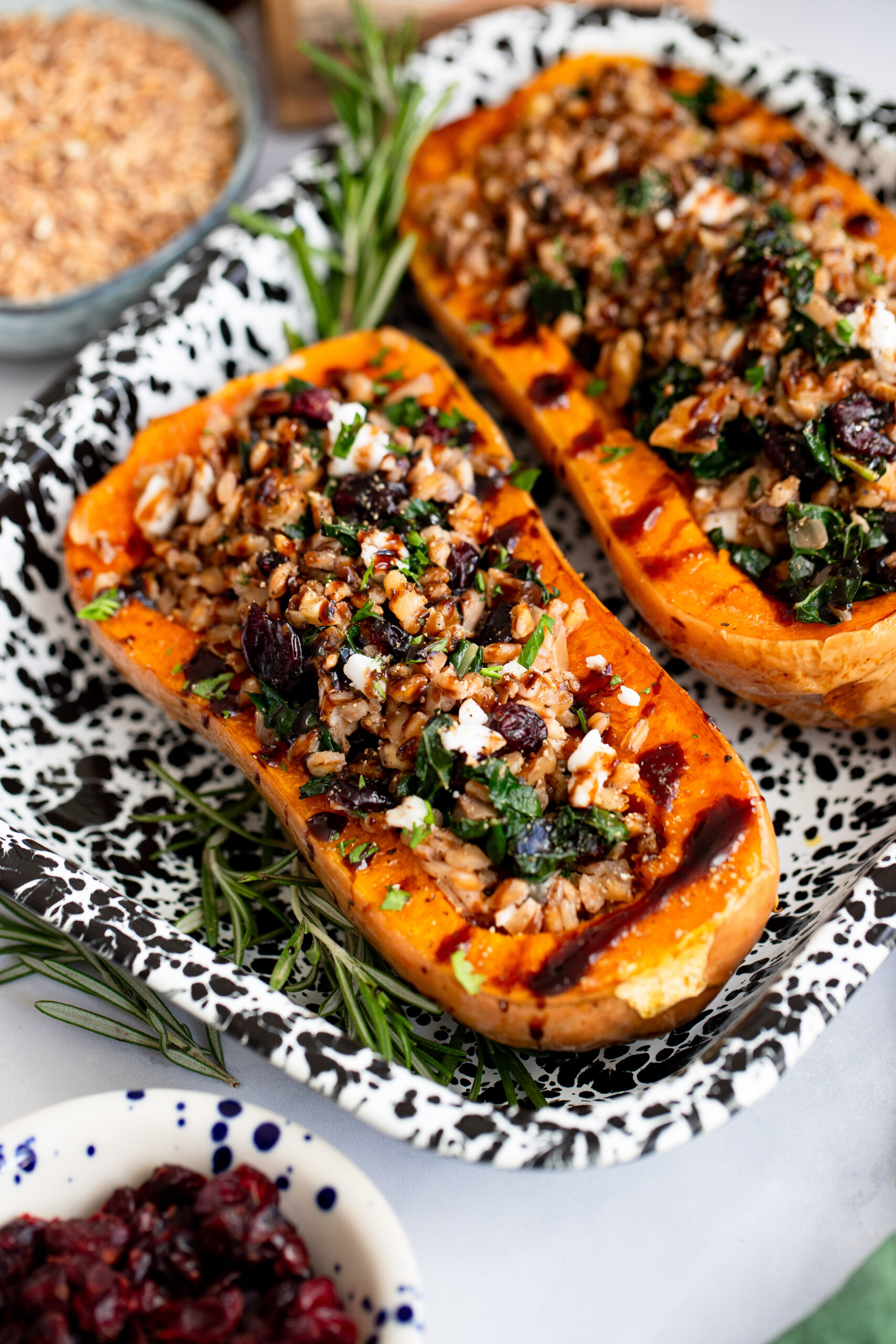 Quinoa Stuffed Butternut Squash | Dietitian Debbie Dishes